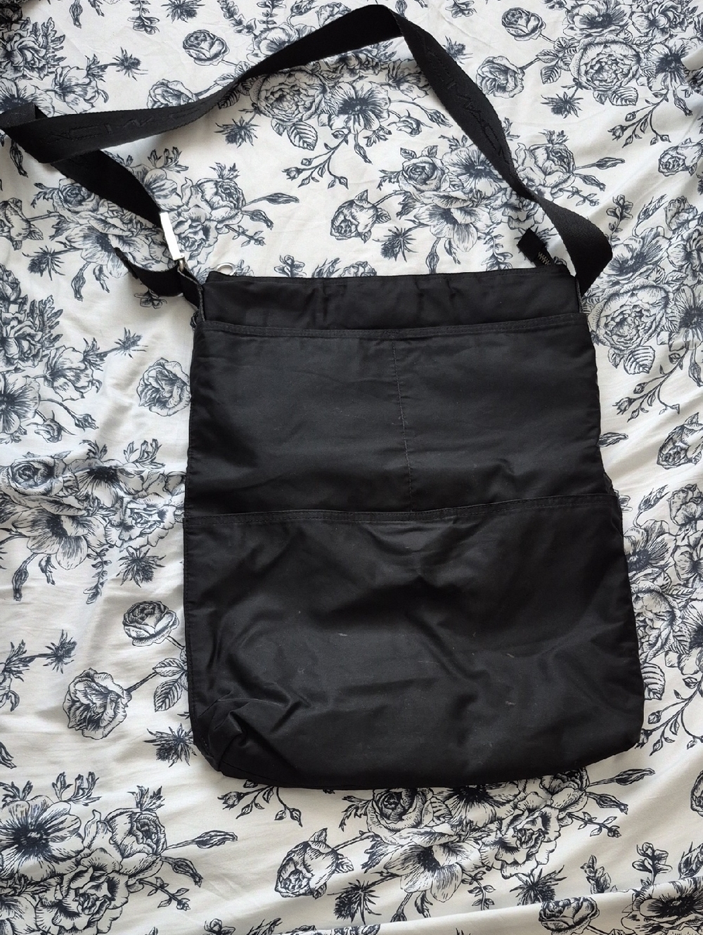MAC Branded Nylon Black Crossbody Shoulder Bag.
